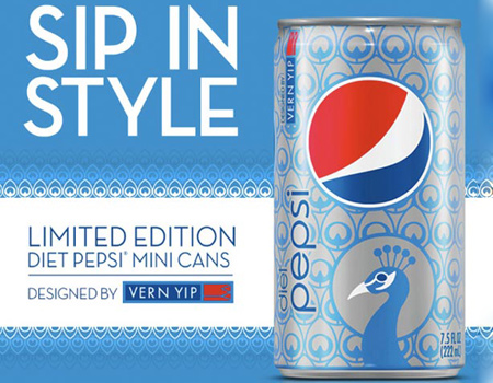 Diet Pepsi kutularına özel tasarım