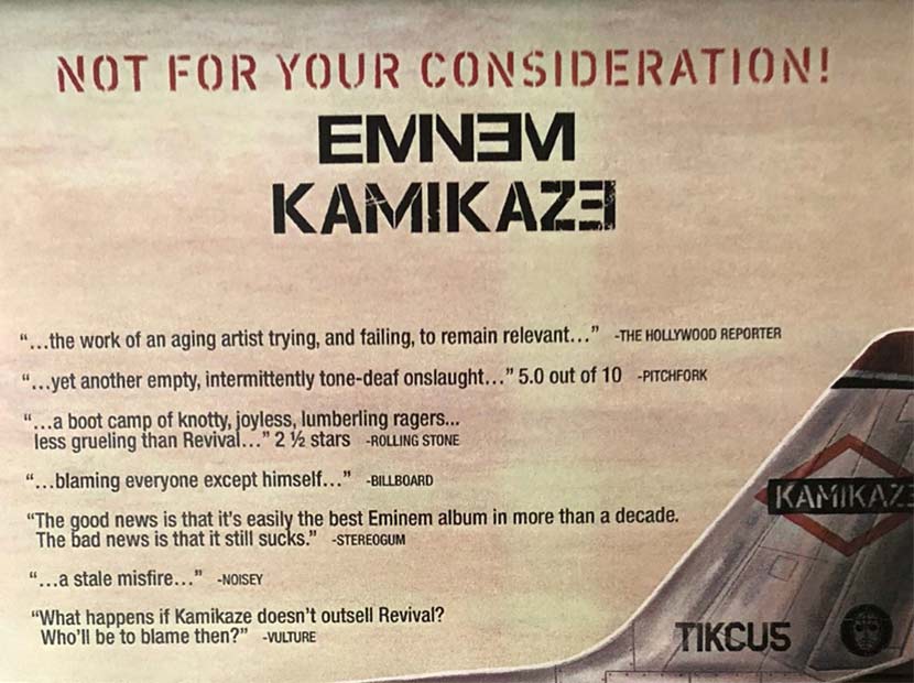 Eminem'den diss tadında ilan