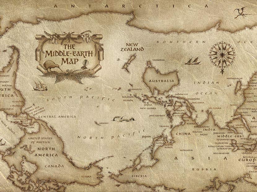 Yeni Zelanda’ya özel bir Dünya haritası