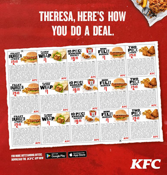 KFC'den Theresa May'e Brexit nasihati